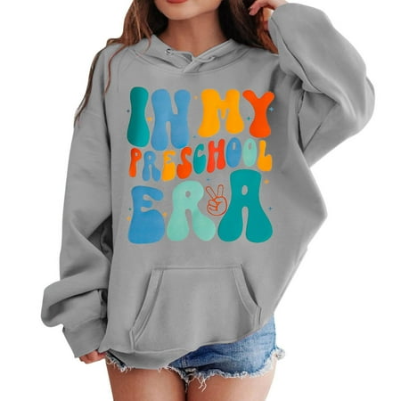 

Kids Girls Sports Shirt Boy Girl First Day Of School Casual Hoodie Pullover In My Preschool Shirt Kindergarten Hooded Sweatshirt With Pocket Suitable For Teen Girls Boys Baby Halloween Sweatshirts