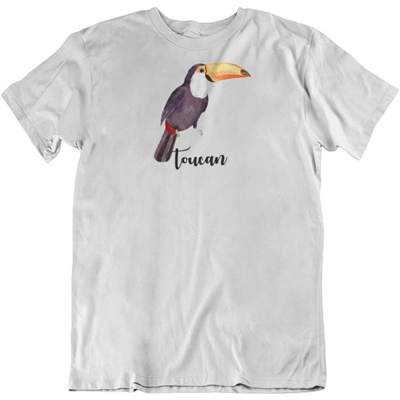 Toucan T-Shirt Gift for Souvenir, Traveler, Bird Lovers, Youth, Men and Women White