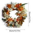 thumbnail image 3 of wtgtog Thanksgiving Cotton Maple Leaf Fruit Wreath, White Maple Leaf Pumpkin Wall Hanging Door Decor, Handcrafted Unique Design Easy to Install, Ideal for Home Party Festive Use, 3 of 9