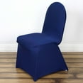 thumbnail image 2 of Efavormart 40 PCS Navy Blue Premium Spandex Stretch Fitted Banquet Chair Cover With Foot Pockets - 160GSM, 2 of 10