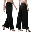 thumbnail image 3 of ILYSS Stretchy High-Waisted Palazzo Pants for Women – Loose Wide-Leg Beach & Dress Pants, 3 of 5