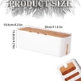 thumbnail image 3 of Fmnung Cable Management Box, Cord Organizer with Wood Lid for Desk TV Computer, Hide Power Strips and Cords, Cable Box with Ventilation Holes, White/Black, 3 of 6
