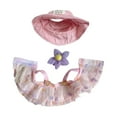 thumbnail image 2 of Pato de peluche de 15 cm, ropa, accesorios para fotos, suave, lindo, elegante, juego de simulación, disfrazarse rosa con gorra, 2 of 9