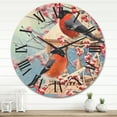 thumbnail image 2 of Designart 'Two Tits Sit On A Snow-Covered Berries Branch ' Traditional Wood Wall Clock, 2 of 5