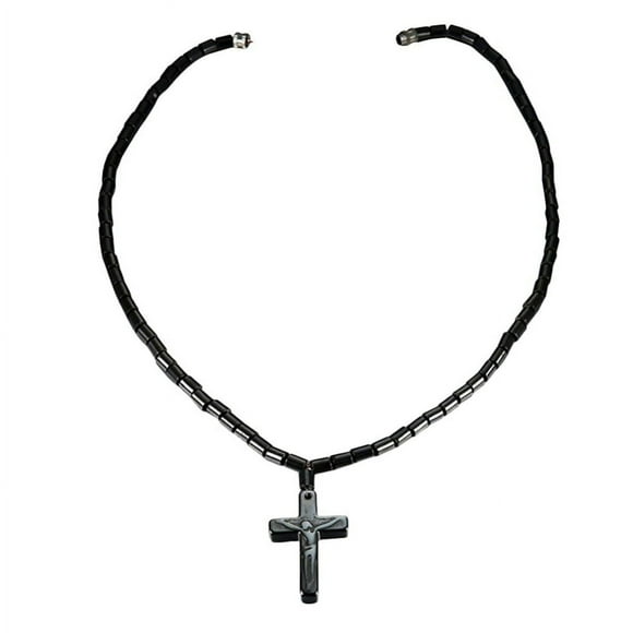 Magnetic Hematite Health Healing Cross Necklace Pendant Jewelry, J-261-H