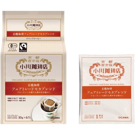 Ogawa Coffee Organic Fair Trade Mocha Blend Drip Coffee 10g×6 – Fruity  Refreshing Aroma – Made in JAPAN - Tokyo Sakura Mall