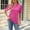 Hot Pink, variant on Pohista Womens Casual Tops Button up Shirt Women Fitted Cotton Blouses for Women Casual Women's Short Sleeve Tops Fitted my saved for later items
