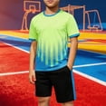 thumbnail image 2 of Yeaiivve Youth Athletic Wear 2 Piece Big Boys Quick Dry Basketball Outfits Crew Neck Short Sleeve T-Shirt & Shorts Breathable Outdoor Sportswear for Big Kids 12-16Y, 2 of 7
