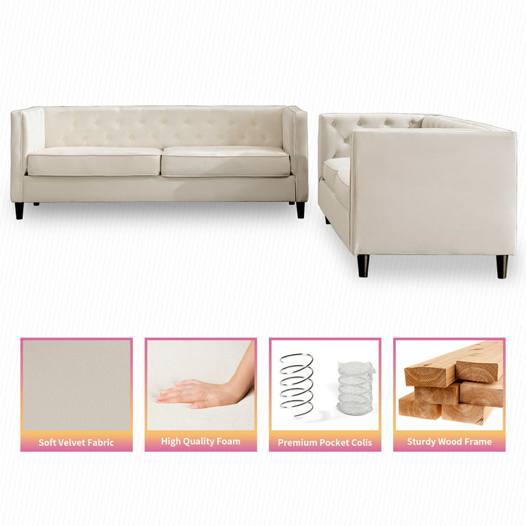 Muzz Velvet Sofa Set Modern