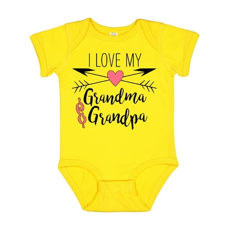 

Inktastic I Love My Grandma and Grandpa Heart and Arrows Gift Baby Boy or Baby Girl Bodysuit