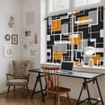 thumbnail image 5 of Burnt Orange Black Geometric Kitchen Curtain for Berdoom Living Room Cafe 54 Inch Length, Modern Color Block Abstract Tiers Curtains Light Filtering Drapes Window Treatment 2 Panels 52"Wx54"L, 5 of 8