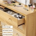 thumbnail image 4 of iooHug Modern Rattan 5-Drawer Dresser, 39.4" Wide Chest of Drawers for Bedroom, Living Room, Hallway.(Natural), 4 of 6