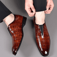 thumbnail image 2 of Men's business casual stone print high-end fashion leather shoes soft breathable all the trend of the British formal dress shoes, 2 of 3