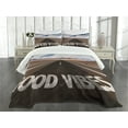 thumbnail image 3 of Ambesonne Chill Quilted Bedspread Set 3 Pcs, Roadme, King Size, Brown Dark Blue White, 3 of 5