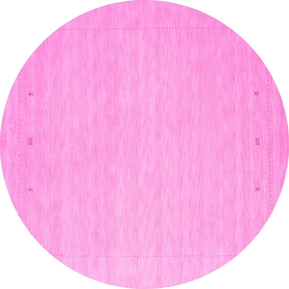 Ahgly Company Indoor Round Solid Pink Modern Area Rugs, 6' Round