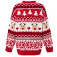 thumbnail image 4 of Suéter de cuello redondo para mujer, suéter holgado de otoño/invierno, suéter de punto de manga larga con estampado navideño, suéter de cuello redondo, suéter para mujer, 4 of 8