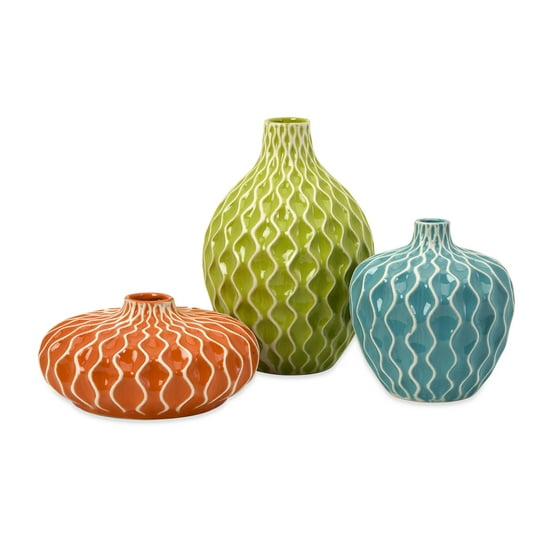 Pricelessly Colorful Set Of 3 Agatha Ceramic Vases Pricelessly Colorful Set Of 3 Agatha Ceramic Vases