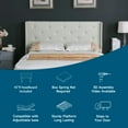thumbnail image 6 of King Upholstered Platform Bed Frame with 45" Tall Headboard - Button Tufted Linen Bed - Light Beige - Oliver & Smith - Kendall, 6 of 7