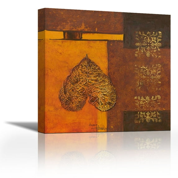 Leaflets 1 - Contemporary Fine Art Giclee on Canvas Gallery Wrap - wall décor - Art painting - 27 x 27 Inch - Ready to Hang