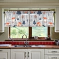 thumbnail image 3 of Yayeee Kitchen Curtains Tier Set of 2 Light Filtering 57"x24" Over Sink Window Panels, Gray Cartoon Houses, 3 of 7