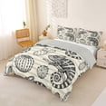 thumbnail image 3 of Metsweet Wildlife Lizard Duvet Cover King, Vintage Cactus Stripes King Bedding, Black White Gray,Grey Reversible,3 Pieces,1 Duvet Cover and 2 Pillowcases, 3 of 6