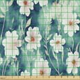thumbnail image 2 of Ambesonne Floral Fabric by the Yard Upholstery, Flowers Summer Garden Print, 2 Yards, Vermilion Teal Off White, 2 of 5