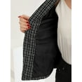 thumbnail image 5 of DARING DIVA Plaid Tweed Long Sleeve Open Front Blazer XL Black, 5 of 6