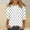 White, variant on Oplxuo 3/4 Sleeve Shirts for Women Polka Dot Print Crewneck Business Casual Tops Loose Three Quarter Length Work Blouses