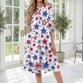 thumbnail image 2 of BOMYJESK 4th Of July Dresses for Women Maxi Dress Patriotic American Flag Beach Long Dresses Vintage Independence Day 2026 Summer Dresses Casual Resort Wear Light Blue S, 2 of 7