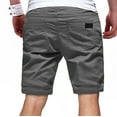 thumbnail image 4 of HOOMEUMY Men's Summer Shorts Multi-Pocket Bermuda Beach Shorts Straight Fit Flat Front Shorts with Drawstring Gray 14, 4 of 4