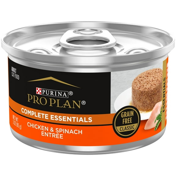 Purina Pro Plan, Grain Free Chicken and Spinach, Wet Cat Food, 3 oz Cans, 24 Pack