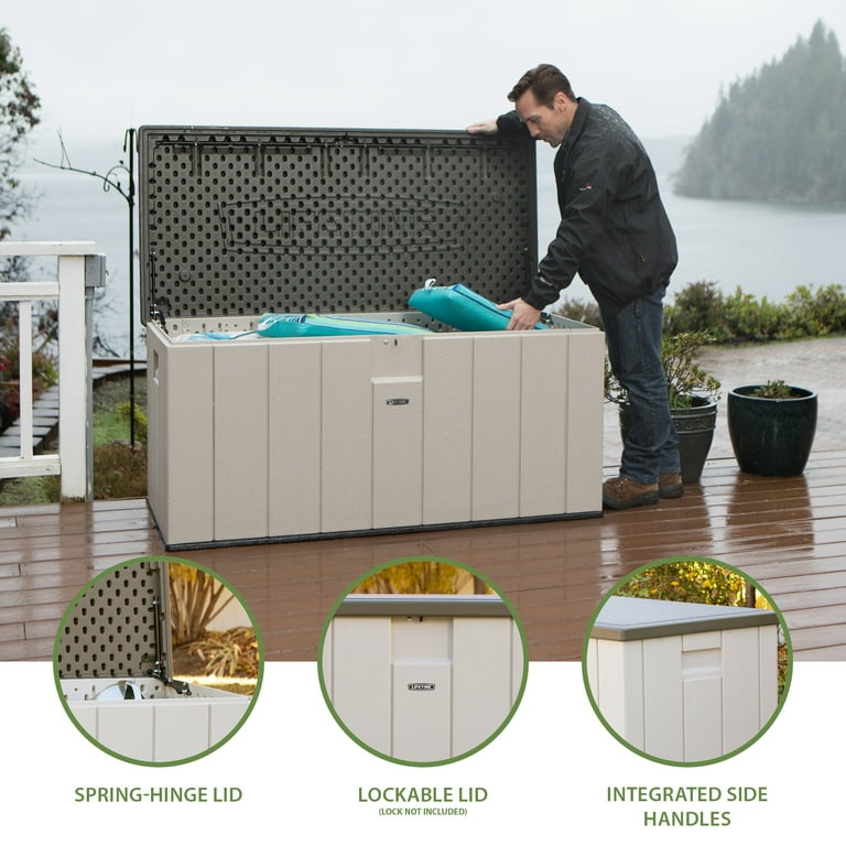 ｟展示品｠LIFETIME  デッキボックス Lifetime, Deck Box and Bench, 150 Gallon, Polyethylene Outdoor