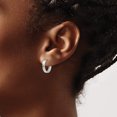 thumbnail image 4 of 14K White Gold Round Hinged Hoop Earrings (11 X 3) Made In India tm625, 4 of 6
