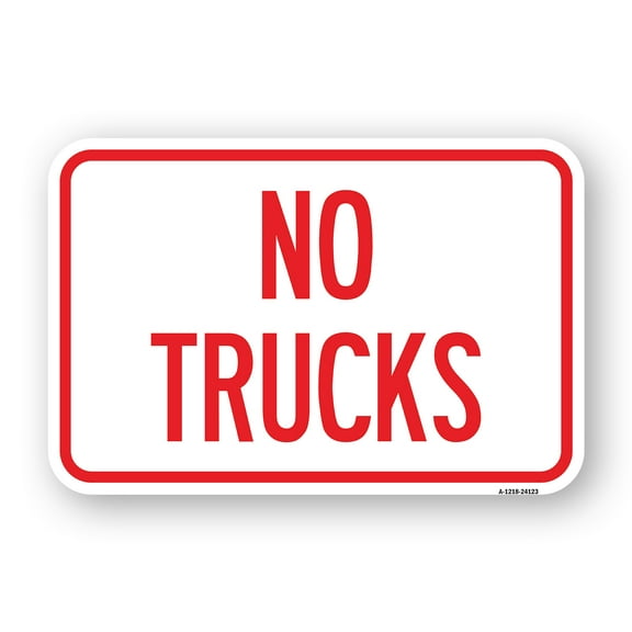 SignMission A-1824-24123 18 x 24 in. Aluminum Sign - Driveway Sign No Trucks