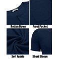 thumbnail image 5 of COOFANDY Men Henley Shirt Short Sleeve Casual Basic Tee Summer Fitted Cotton Soild T Shirt, 5 of 9