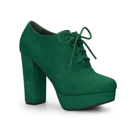 

Allegra K Women s Platform Block Heel Lace Up Booties