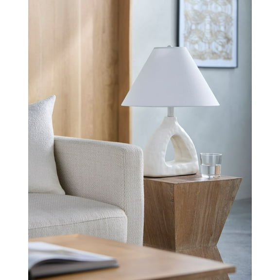 Livabliss Table Lamps, 19" Nordeste Traditional Bedside Nightstand Table Lamp for Bedroom Living Room Office, White Body with White Shade (19"H x 15"W x 15"D)
