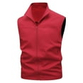 thumbnail image 2 of Mwjwdo Mens Puffer Vest Winter Outdoor Photographer Vests Lightweight Stand Collar Sleeveless Quilted Jackets Outerwear Red XXL, 2 of 9