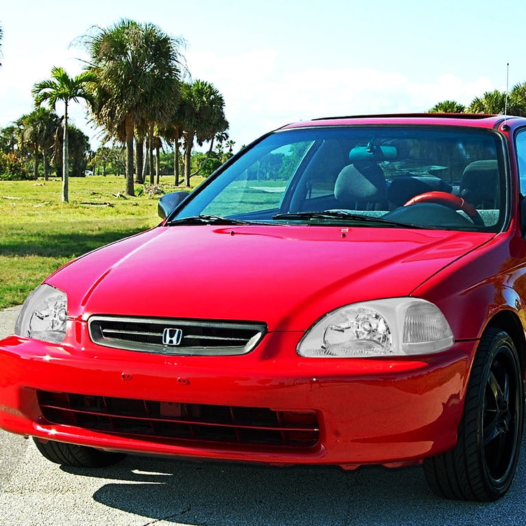 Chrome Housing Headlight With Clear Corner Signal Lamp For Honda Civic Ej Em Ek 1996 1998 12474