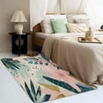 thumbnail image 4 of Floral Rug, Tropical Floral Area Rug 3x5, Modern Plants Carpet, Entryway Rugs Bedroom, Fluffy Machine Washable Non-Slip Low-Pile Non-Shedding Rug for Kitchen, Indoor Outdoor Entrance Rugs Xsu&-221, 4 of 7