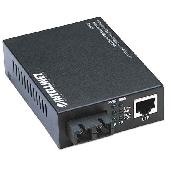 Convertidor de Medios Fast Ethernet Intellinet Un puerto de Fibra SC dúplex 100Base-FX multi-modo