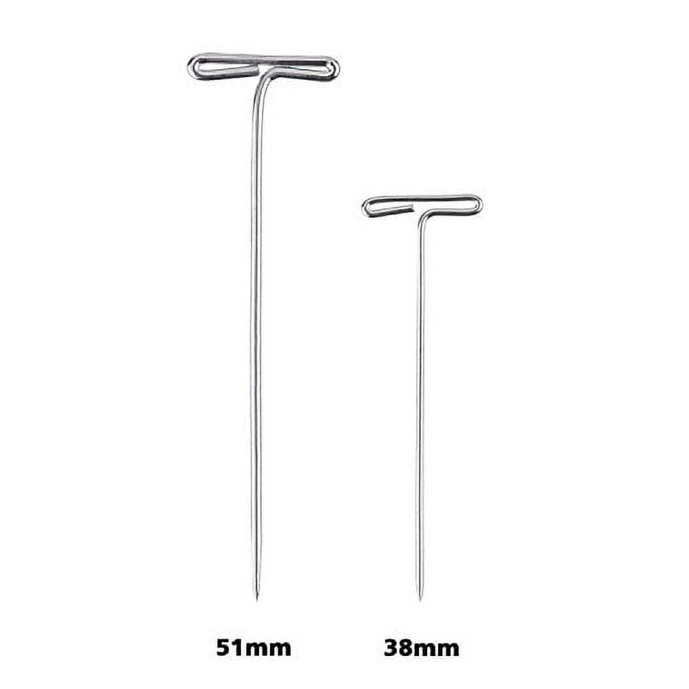 Blulu Steel T-pins for Blocking Knitting, Modelling and Crafts 150 Pieces  (2 Inch, 1-1/2 Inch) 