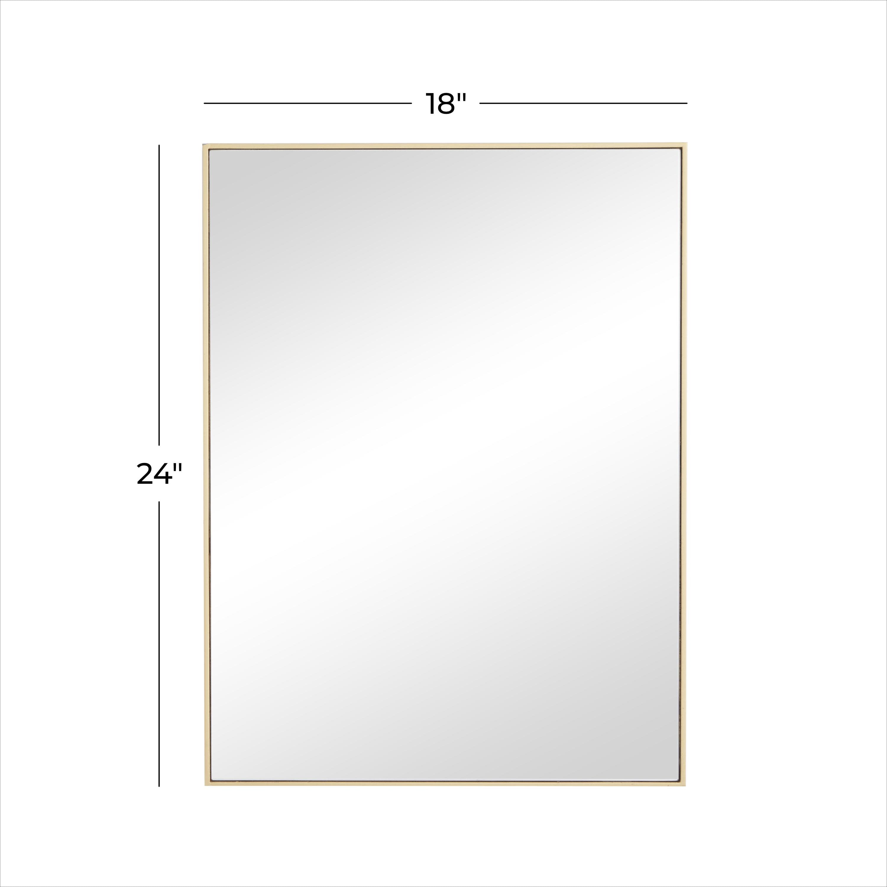 DecMode 18" x 24" Gold Wall Mirror with Thin Frame