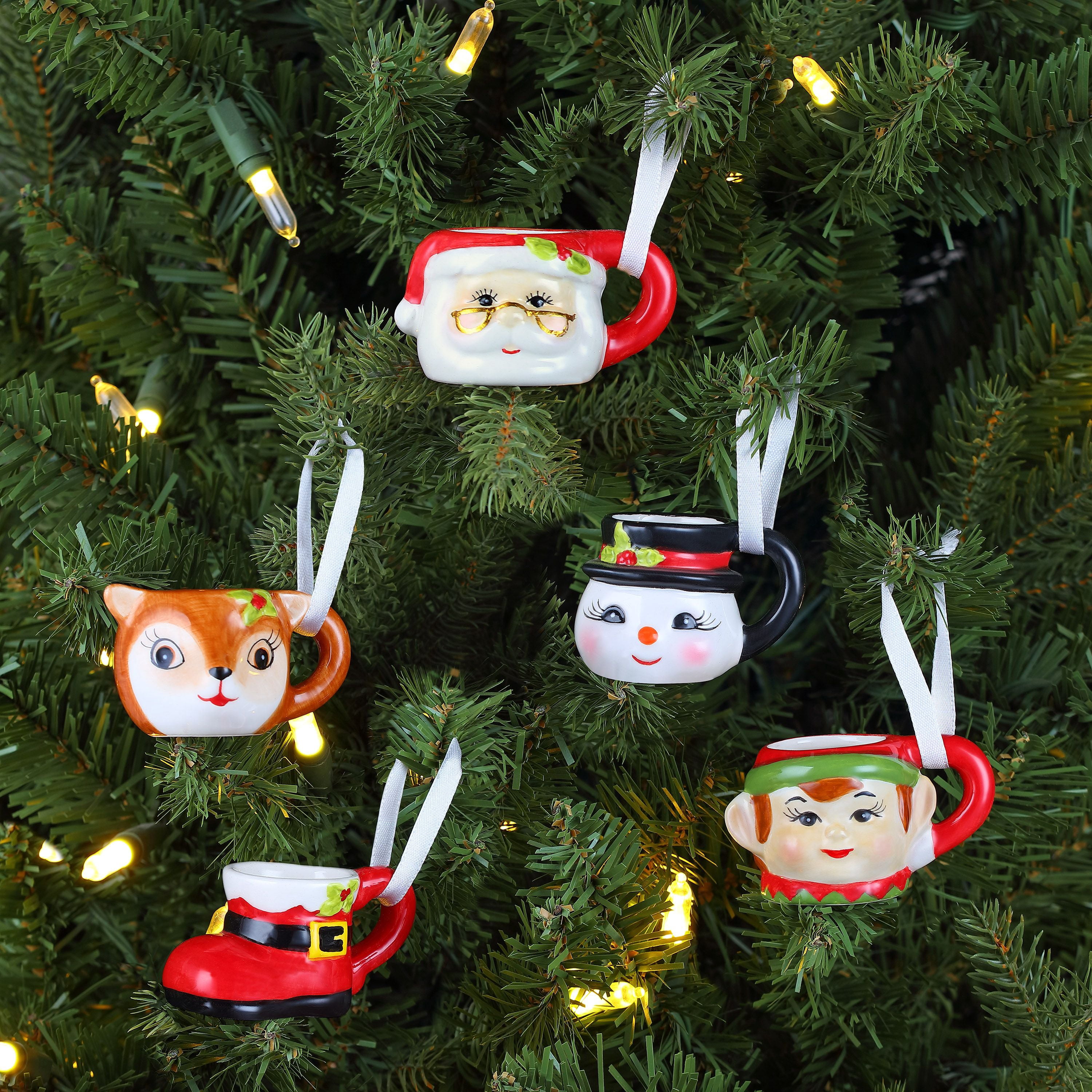 Mr. Christmas 50 Piece Miniature Holiday Mug Hanging Ornament Assortment, Multi-Color