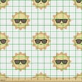 thumbnail image 2 of Ambesonne Summer Fabric by the Yard Upholstery, Smiling Suns Wear Glasses, 2 Yards, White Pale Yellow and Orange, 2 of 5