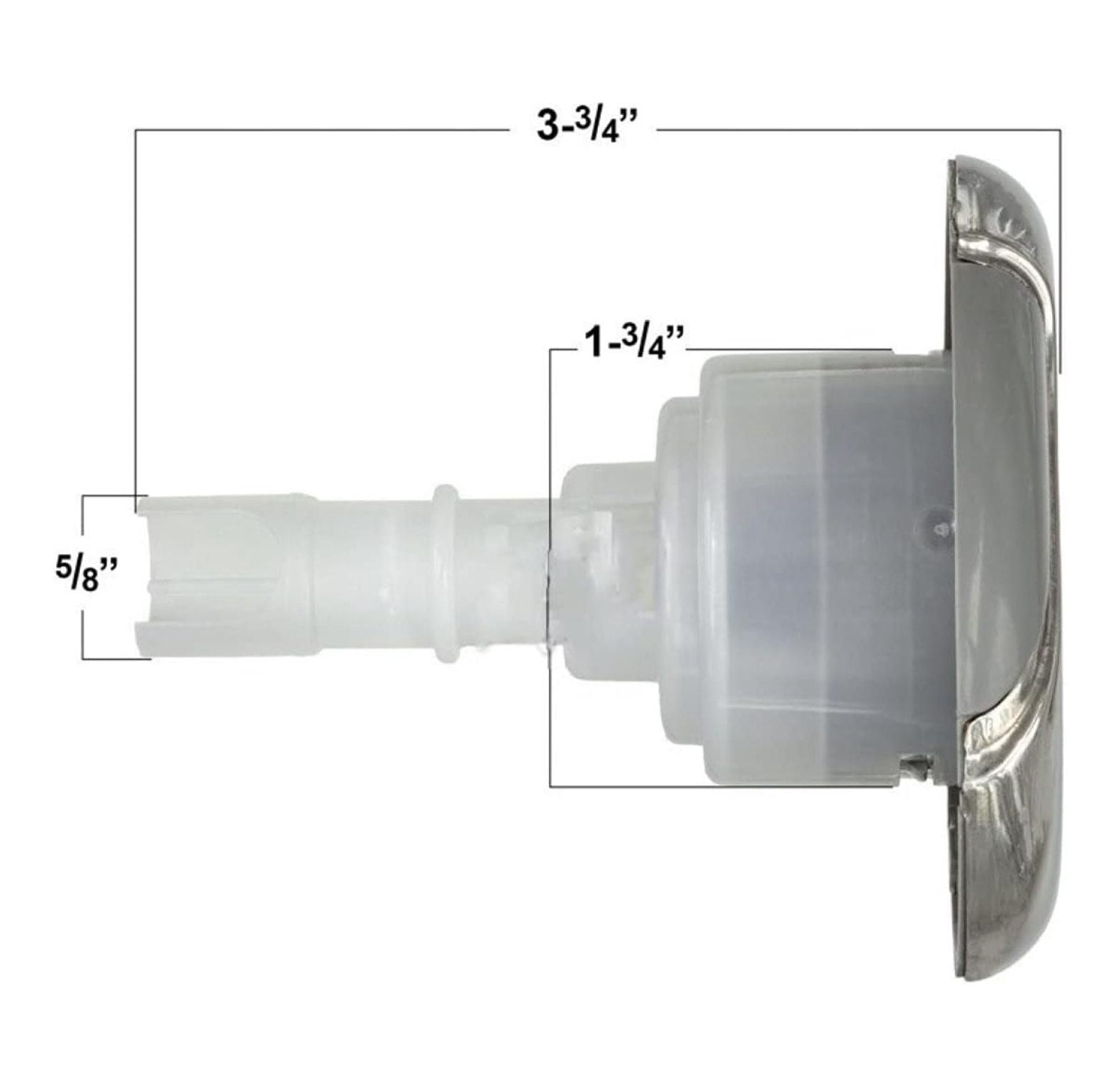 Hot Tub Compatible with Marquis Spas Jet, 7-Port, Stainless/Gray, 3 1/4 Inch MRQ320-6746
