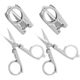 thumbnail image 1 of Djiypn Folding Scissors, 4Pcs Stainless Steel Small Scissors Pocket Portable Foldable Travel Scissors Tiny Mini Craft Cutter, 1 of 9