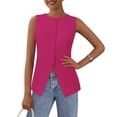 thumbnail image 1 of Chaleco PRETTYGARDEN de Verano sin Mangas con Botones Rojo Rosa Talla Grande, 1 of 8