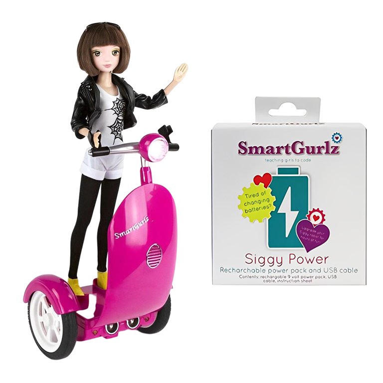 Smartgurlz Siggy Scooter with Jun Doll and Power Rechargeable USB Battery Unit Coding Robot, Girls Educational Programmable Robots, Kids Teaching Learning Programming Toys - Walmart.com