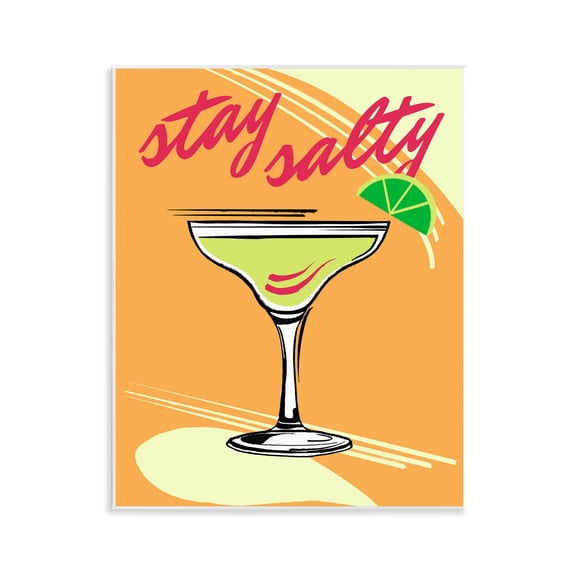 Stupell Industries Stay Salty Margarita Food & Beverage Painting Unframed Art Print Wall Art, 11 x 14